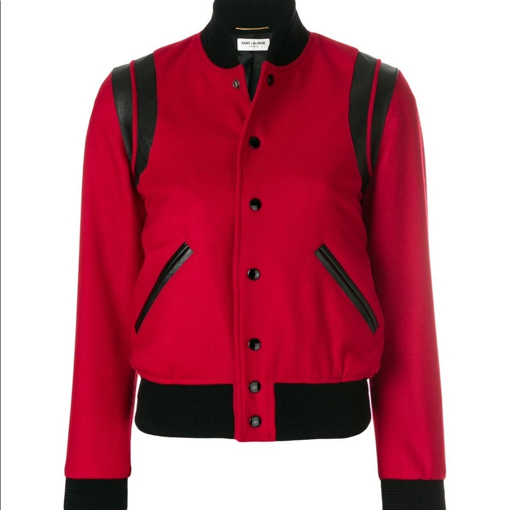 SAINT LAURENT Teddy Jacket red/black